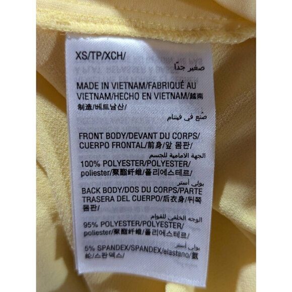 Charter Club Women's Yellow Sleeveless V-Neck Sheer Overlay Tank Top Size XS - Picture 5 of 6